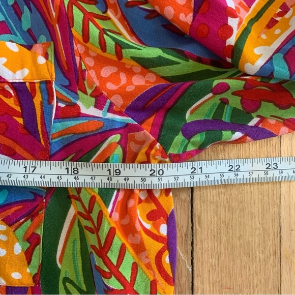 Women’s True Destinations Bright Tropical Print Vacation Resort Wear Shirt Med - Picture 10 of 11